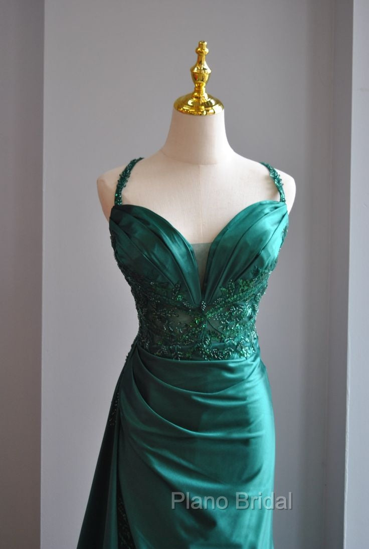 Elegant Green Sweetheart Neck Mermaid Long Formal Prom Dresses Gorgeous Formal Evening Dresses