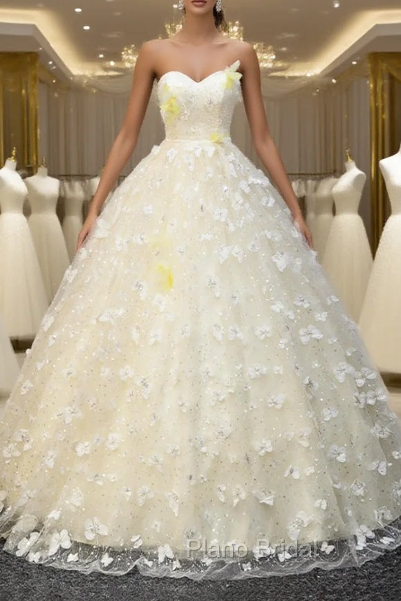Elegant Halter Neckline Tulle Floor Length Formal Prom Dresses, Yellow A-Line Evening Formal Dresses