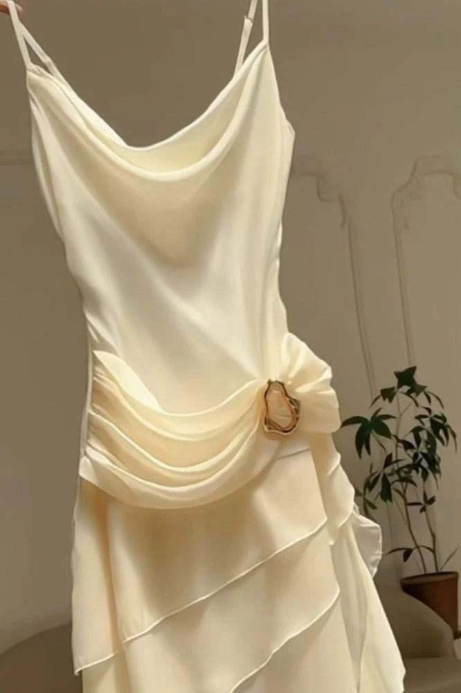 Elegant Ivory Straps Sheath Vintage Long Formal Evening Party Dresses Secondary image