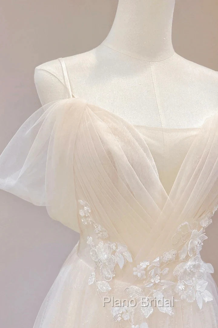 Elegant Ivory Tulle with Lace Long Off Shoulder Party Dresses A-line Formal Prom Dresses Formal Prom Dresses shops