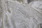 Elegant Ivory V-Neck Beaded Tulle Satin High-Low Formal Prom Dresses