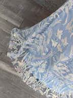 Elegant Light Blue Square Neck Spaghetti Strap Mermaid Sequin Tulle Long Formal Prom Dresses
