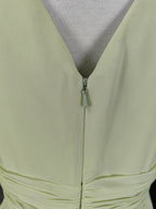 Elegant Light Green A-Line V-Neck Sleeveless Ruffled Chiffon Long Formal Prom Dresses