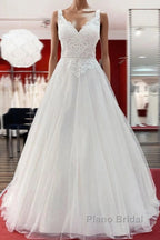 Elegant Long A-line Princess Tulle Sweetheart Ruffles Wedding Dress