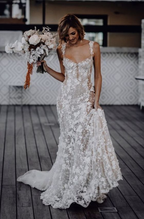 Elegant Long Mermaid Lace Applique Formal Prom Dresses Wedding Dresses Formal Evening Dresses