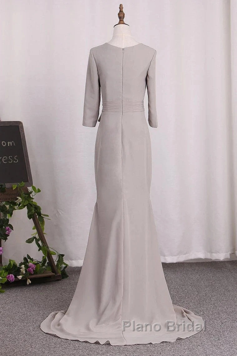 Elegant Mermaid 3/4 Long Sleeved Chiffon Bra With Belt Bride Mother Of The Bride Dresses Secondary image
