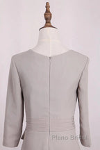 Elegant Mermaid 3/4 Long Sleeved Chiffon Bra With Belt Bride Mother Of The Bride Dresses