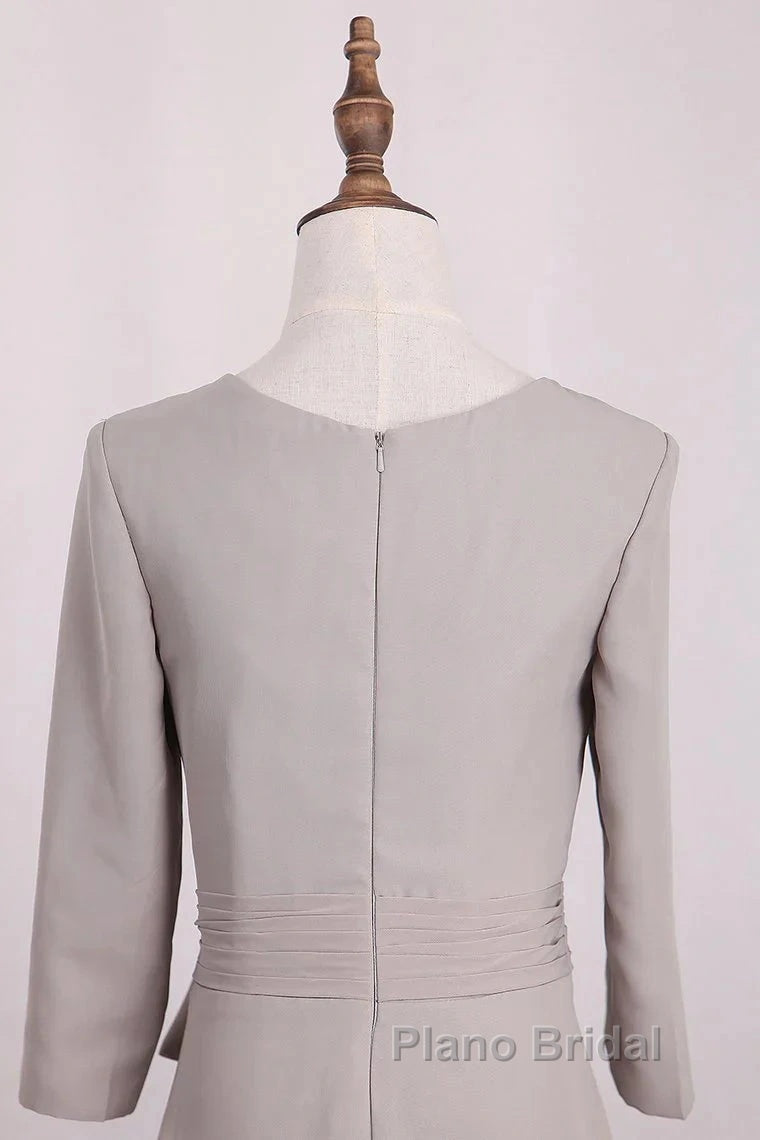 Elegant Mermaid 3/4 Long Sleeved Chiffon Bra With Belt Bride Mother Of The Bride Dresses