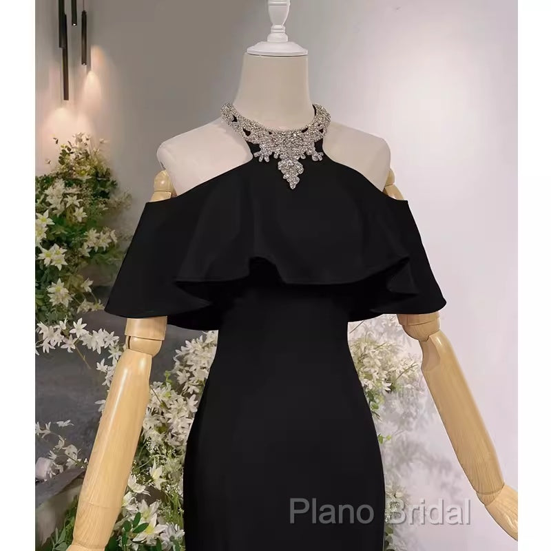 Elegant Mermaid Black Long Formal Prom Dresses Formal Dresses