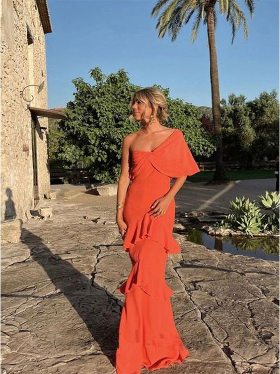 Elegant Mermaid Long One Shoulder Formal Prom Dresses 22Th Birthday Outfits Secondary image