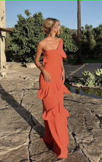 Elegant Mermaid Long One Shoulder Prom Dress 22th Birthday