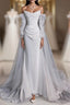 Elegant Mermaid Off The Shoulder White Wedding Dresses With Train Bridal Gowns