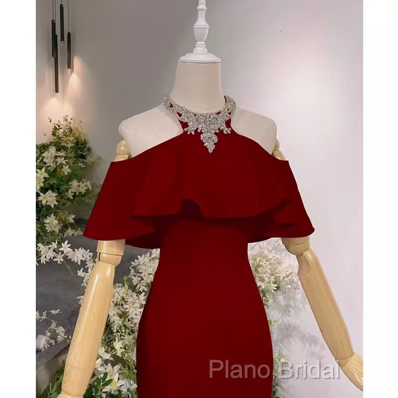 Elegant Mermaid Red Long Formal Prom Dresses Formal Dresses