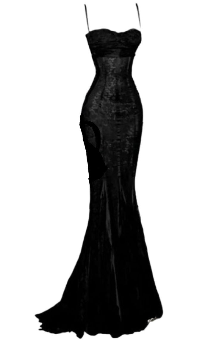 Elegant Mermaid Spaghetti Straps Black Lace Long Formal Prom Dresses Birthday Outfits Main image