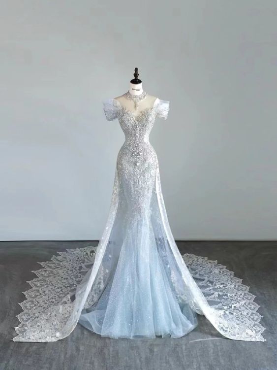 Elegant Mermaid Strapless  Long Formal Prom Dresses