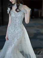 Elegant Mermaid Strapless  Long Formal Prom Dresses