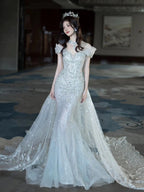 Elegant Mermaid Strapless  Long Formal Prom Dresses