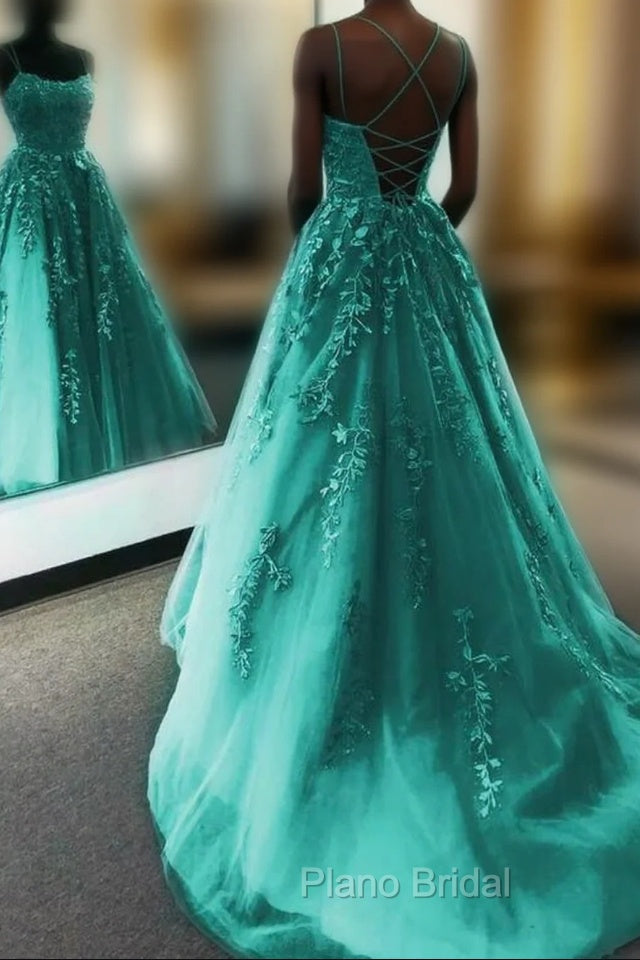 Elegant Mermaid Tulle Formal Prom Dresses With Appliques Main image