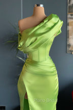 Elegant One Shoulder Long Evening Formal Prom Dresses With Split