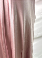 Elegant Pink Halter Neck V-Neck Slim-Fit Satin Long Formal Prom Dresses