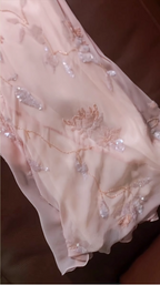 Elegant Pink Mermaid Draped Collar Leaf Sequin Beaded Chiffon Long Formal Prom Dresses