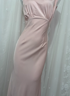 Elegant Pink Sleeveless 3D Floral Crew Neck Satin Long Formal Prom Dresses