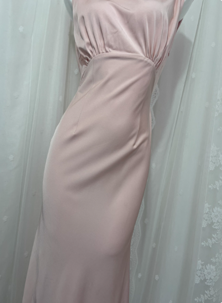 Elegant Pink Sleeveless 3D Floral Crew Neck Satin Long Formal Prom Dresses