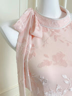 Elegant Pink Slim Halter Neck Jacquard Slit Long Formal Prom Dresses