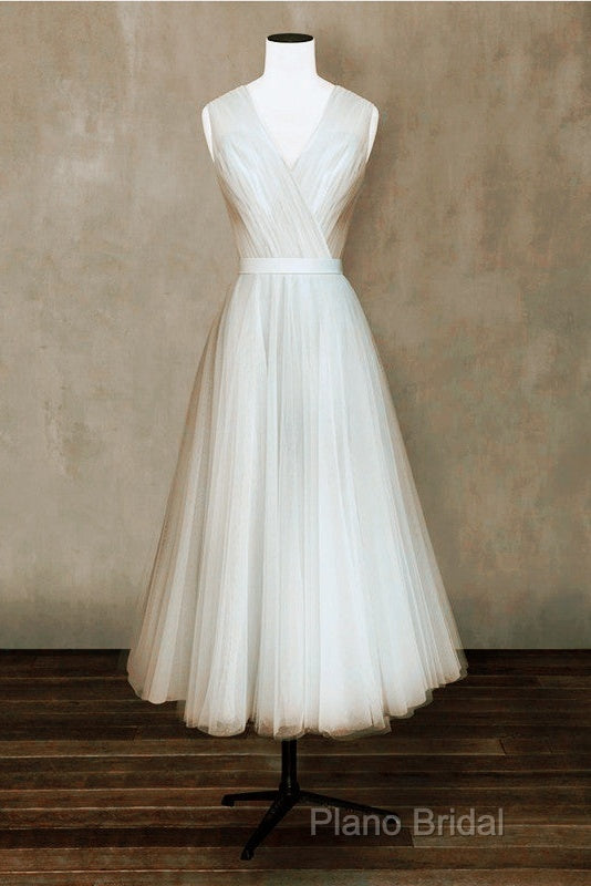 Elegant Pleated Tulle Midi Formal Prom Party Dresses Secondary image