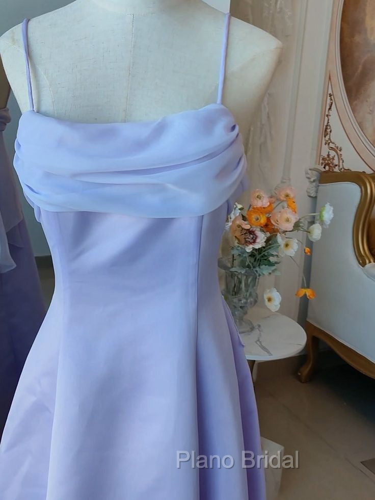 Elegant Purple Spaghetti Straps Formal Prom Dresses Fairy Formal Party Gown Evening Dresses Secondary image