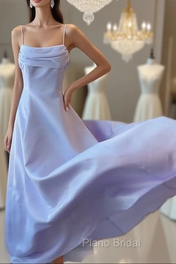 Elegant Purple Spaghetti Straps Formal Prom Dresses Fairy Formal Party Gown Evening Dresses Main image