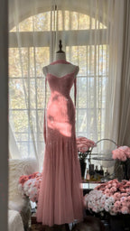 Sparkly Spaghetti Straps Purple Mermaid Wedding Guest Dresses Beaded Tulle Chiffon Long Formal Prom Dresses