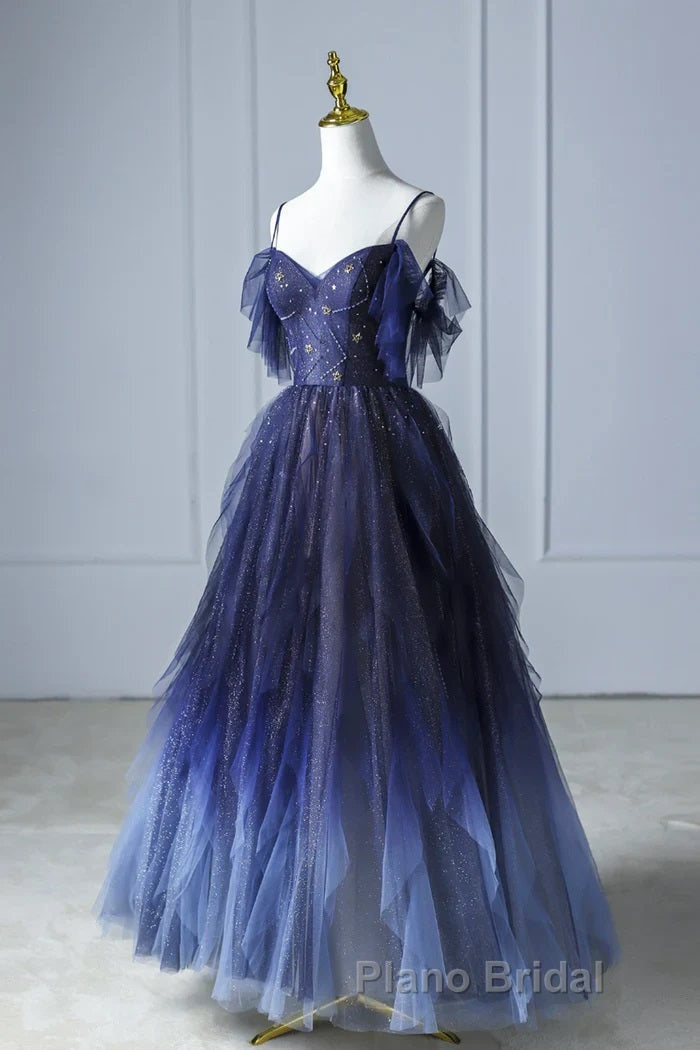 Elegant Purple Stars A-Line Formal Prom Dress Love Elegant Purple Star Lolita