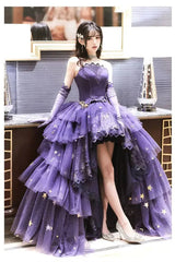 Elegant Purple Stars A-Line Prom Dress Love Elegant Purple Star Lolita