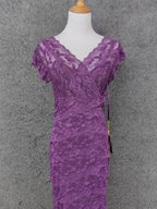 Elegant Purple V-Neck Lace Long Formal Prom Dresses