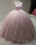 Elegant Quinceanera Dresses Tulle Ball Gown Appliques