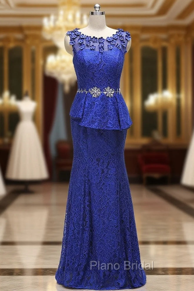 Elegant Royal Blue A-line Half Sleeves Lace Mother Of The Bride Dresses Main image