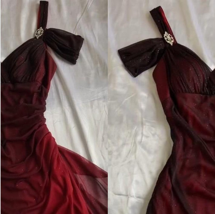 Affordable Party Dresses Under $160’œElegant  Purple Glitter Ruffled Chiffon Formal Prom Dresses