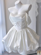 Elegant Satin One Shoulder Short Birthday Dresses Homecoming Dresses