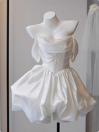 Elegant Satin One Shoulder Short Birthday Dresses Homecoming Dresses