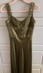 Elegant Sheath Olive Green Formal Prom Dresses Long Formal Dresses