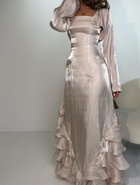 Elegant Sheath Straps Long Formal Prom Dresses
