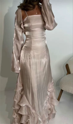 Elegant Sheath Straps Long Formal Prom Dresses
