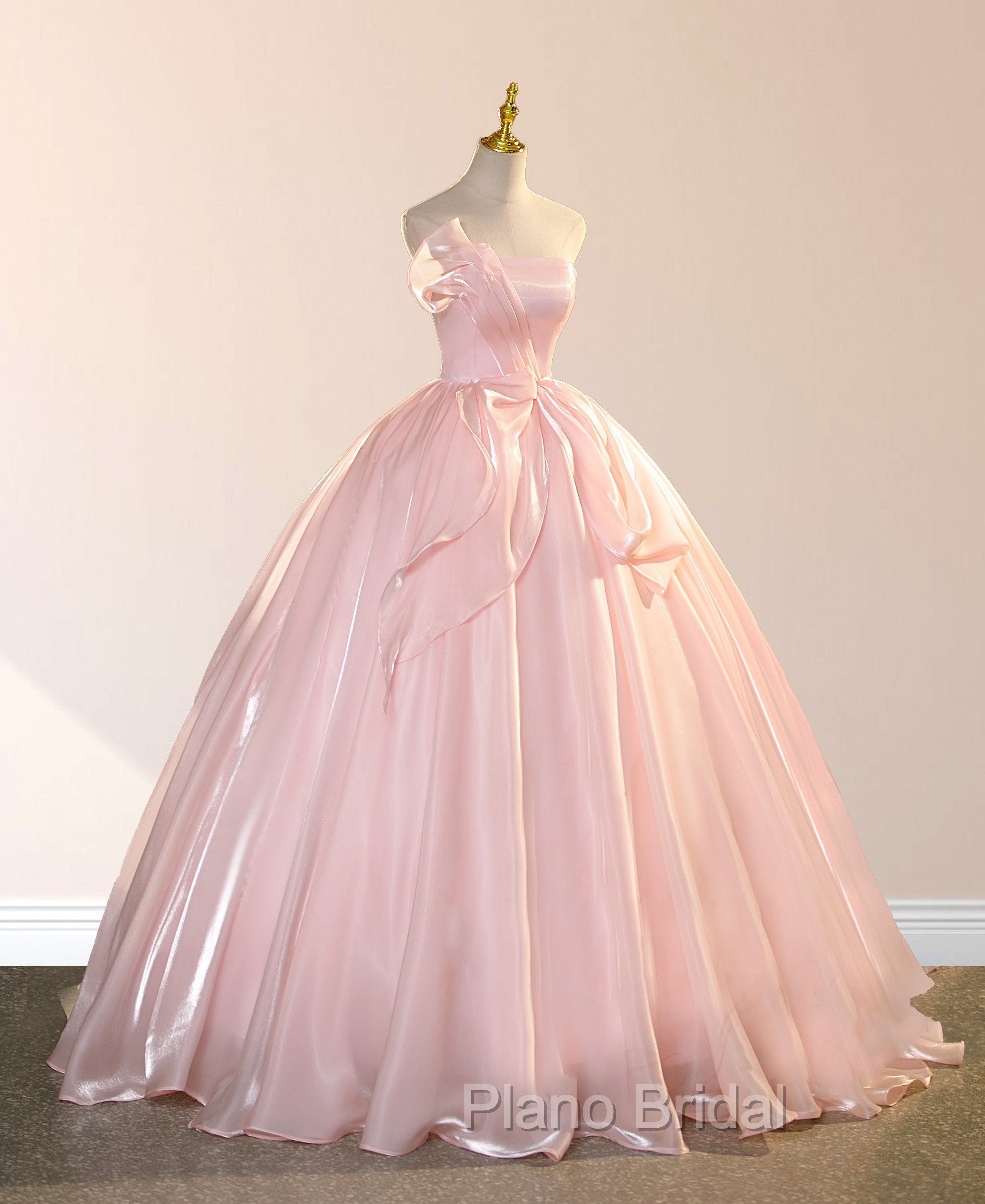 Elegant Shiny Pink Organza Ball Gown Quinceanera Dresses Secondary image