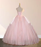 Elegant Shiny Pink Organza Ball Gown Quinceanera Dresses