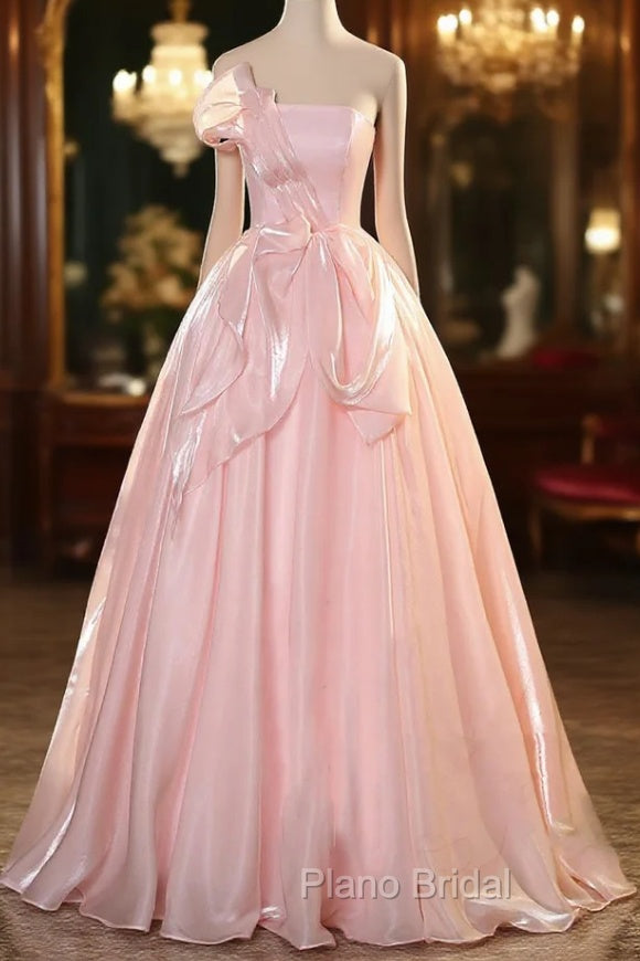Elegant Shiny Pink Organza Ball Gown Quinceanera Dresses Main image