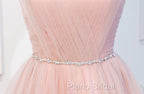 Elegant Short Pink Tulle Formal Prom Dresses, Short Pink Tulle Formal Homecoming Dresses