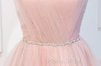 Elegant Short Pink Tulle Formal Prom Dresses, Short Pink Tulle Formal Homecoming Dresses