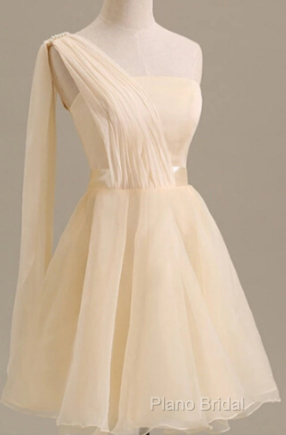 Elegant Short Tulle A-Line Dresses,One Shoulder Homecoming Dresses Secondary image