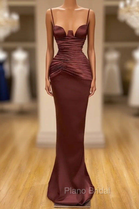 Elegant Spaghetti-Straps Mermaid Evening Party Gowns Long Formal Prom Dresses